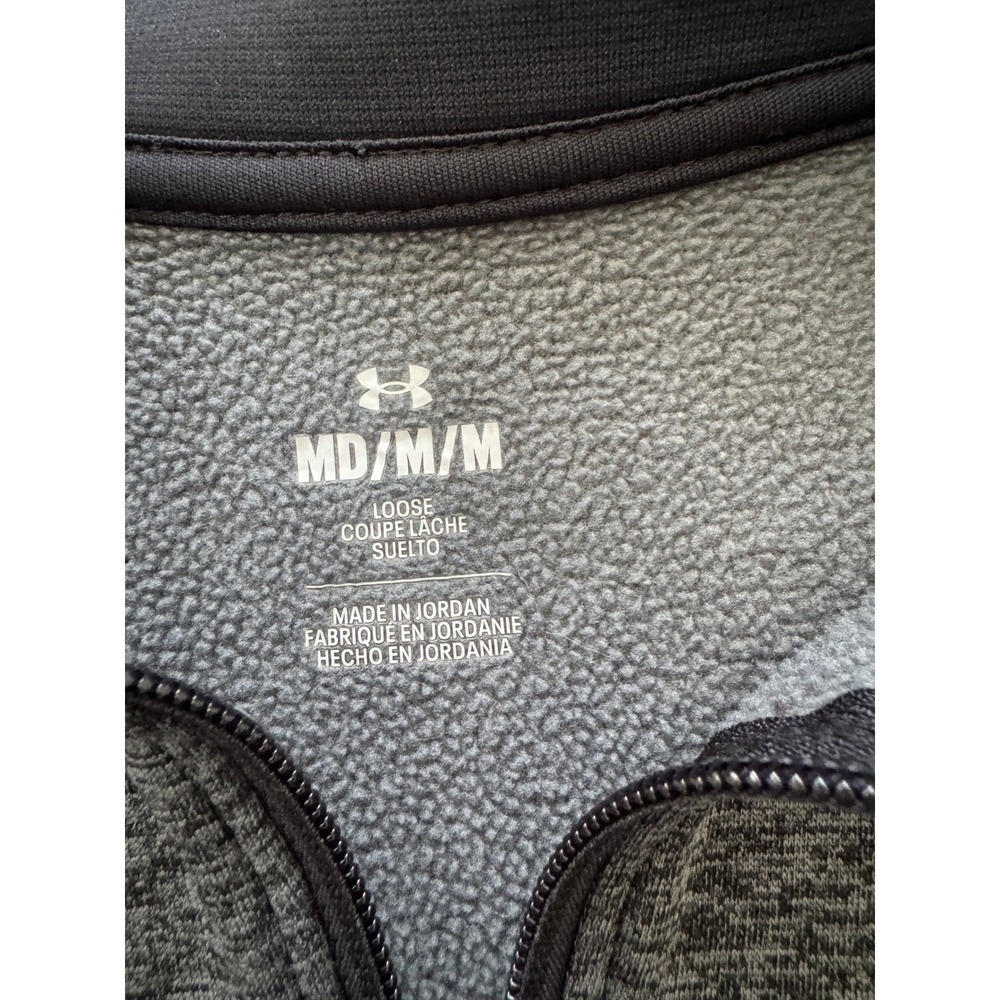 Under Armour Mens Armour Fleece 1/4 Zip Pullover Gray Heather 1373359-001 Size M - Picture 3 of 7